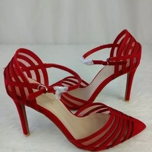 Anne Michelle High Heels 6 1/2 Red Rise Up Mesh